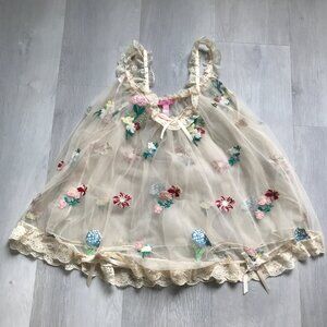 SUGAR THRILLZ DOLLS KILL WOMENS BABYDOLL SHEER TUNIC TOP MEDIUM